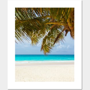 Beach bum - beautiful paradise beach with palm trees Posters and Art